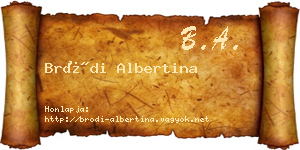 Bródi Albertina névjegykártya